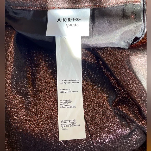 NWOT AKRIS PUNTO Iridescent Lamé Bell Skirt - Picture 7 of 10